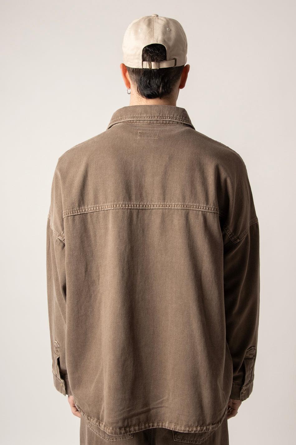 kaotiko Camisa Menkes Washed Brown Gran oferta