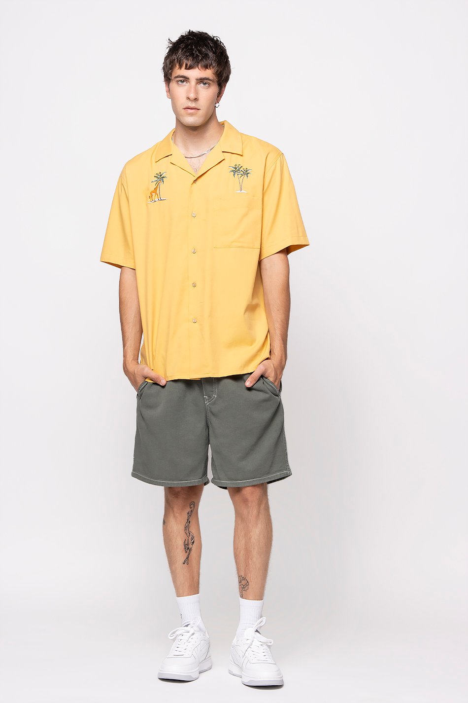 kaotiko Camisa Palm Safari Mostaza Tienda