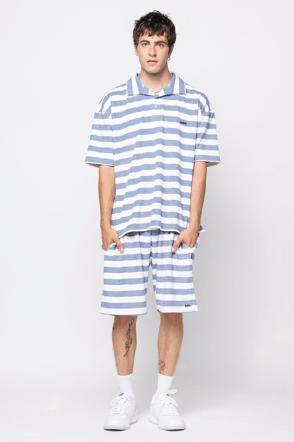 kaotiko Polo Towell Stripe Blue / White Liquidación
