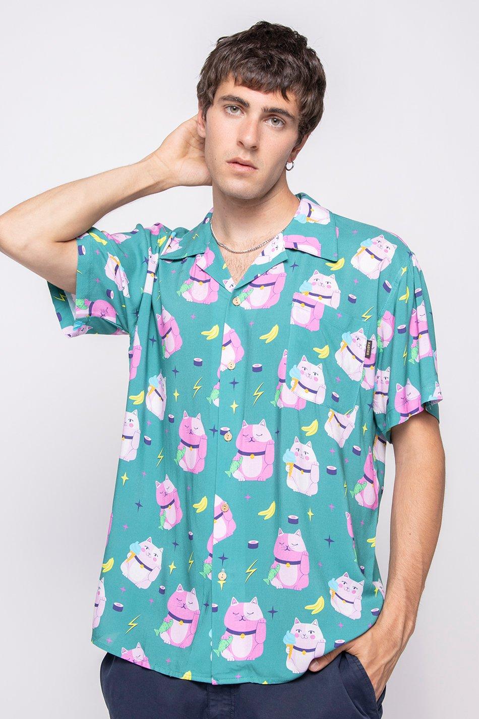 kaotiko Camisa Cats Chinese Jade Últimos 3 días