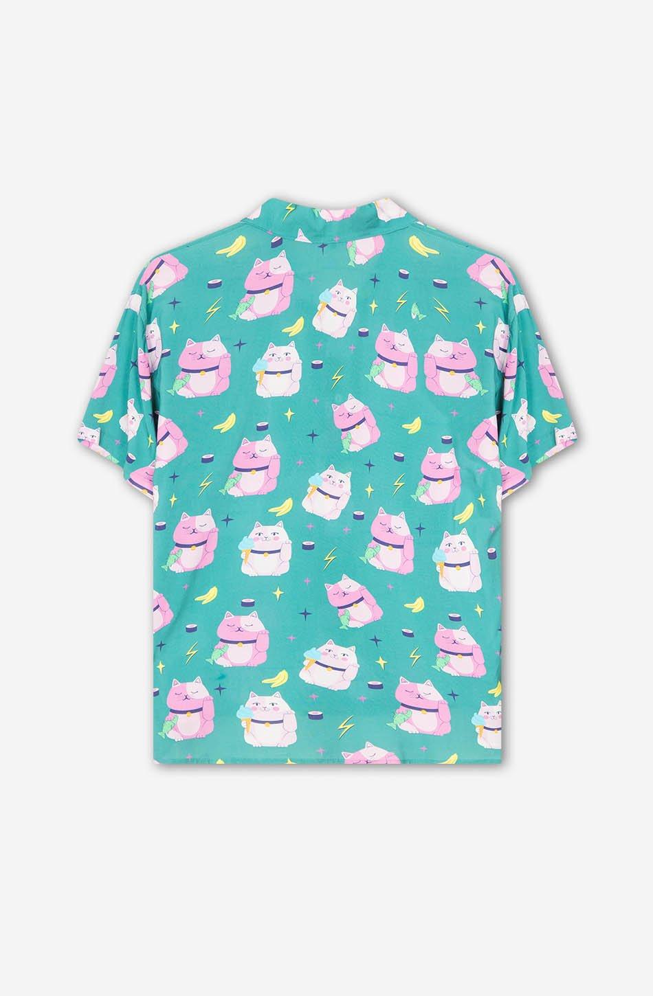 kaotiko Camisa Cats Chinese Jade Últimos 3 días