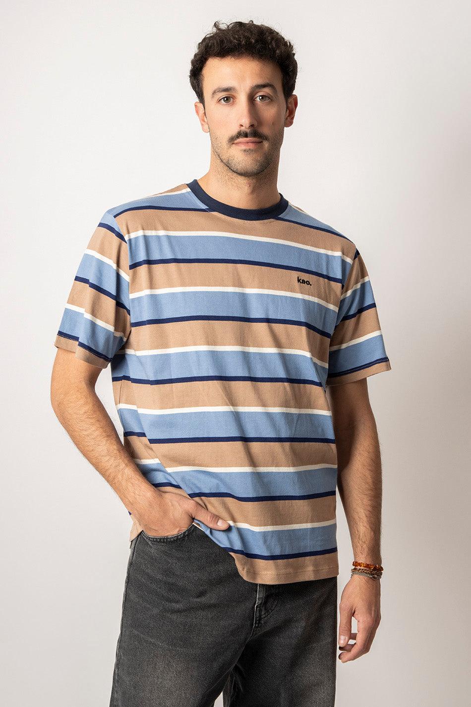 kaotiko Camiseta Keane Stripes Blue/ Hazelnuts Solo queda un día