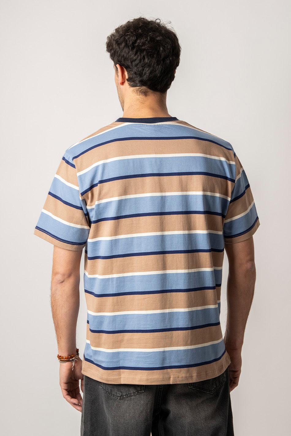 kaotiko Camiseta Keane Stripes Blue/ Hazelnuts Solo queda un día
