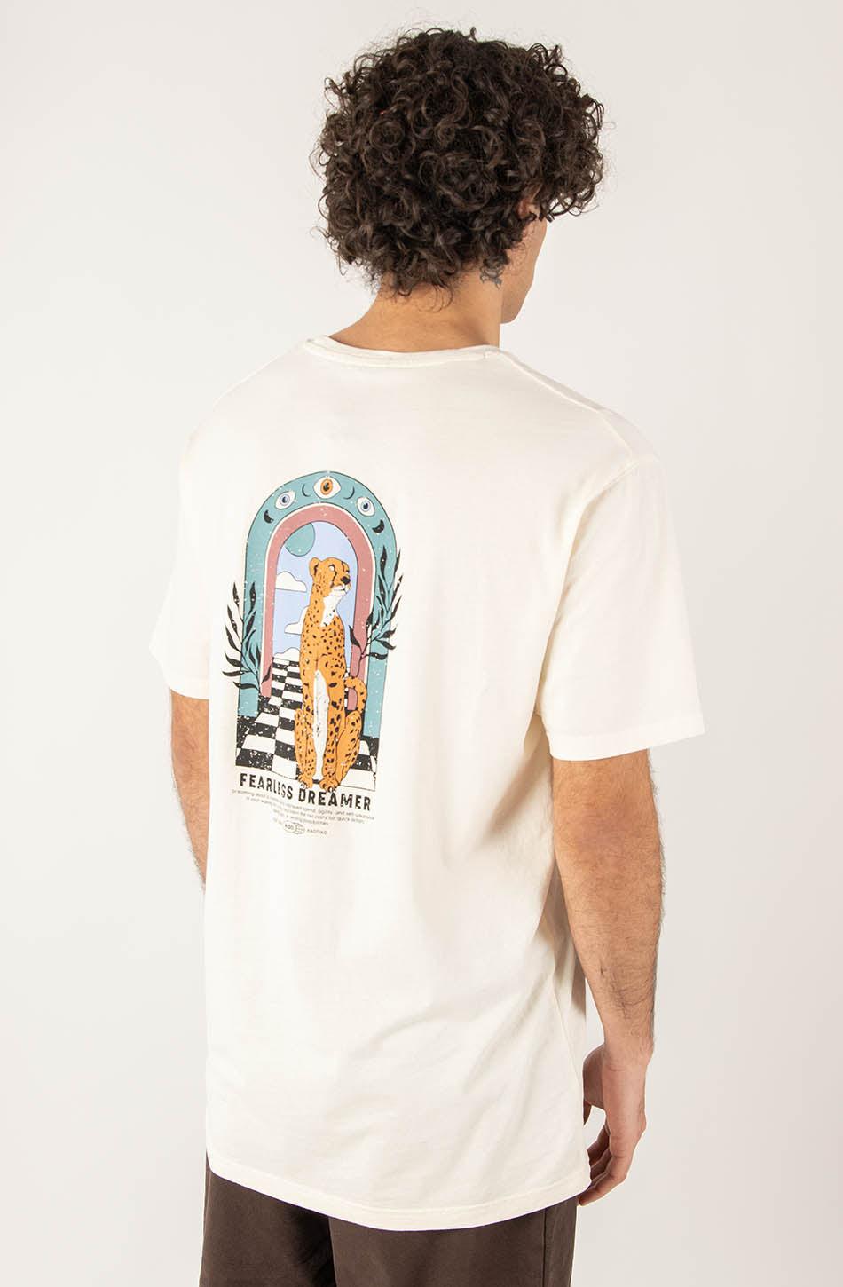 kaotiko Camiseta Washed Fearless Dreamer Ivory Liquidación