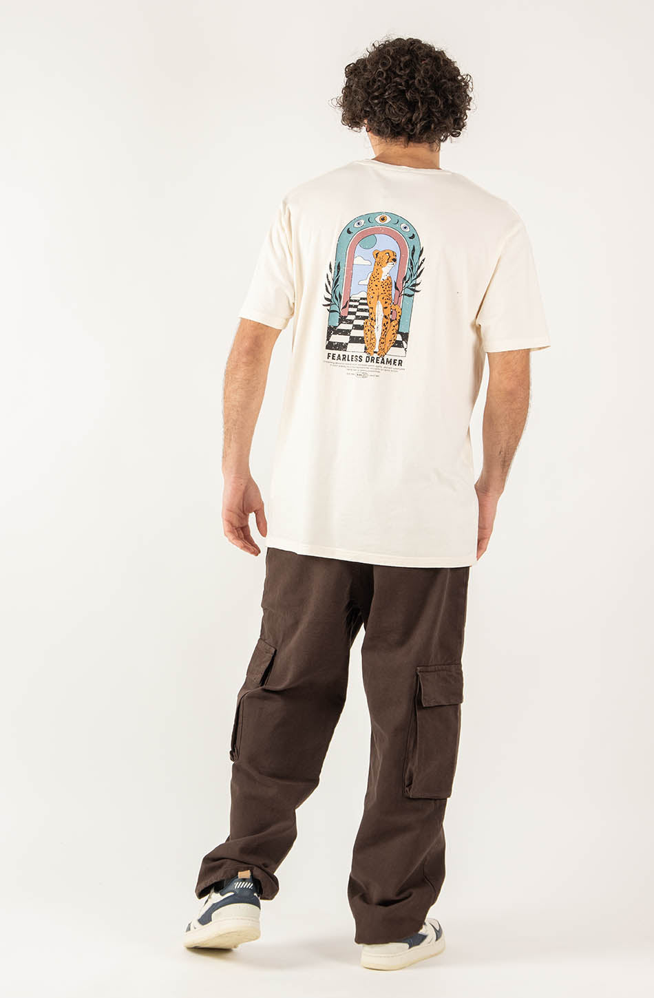 kaotiko Camiseta Washed Fearless Dreamer Ivory Liquidación