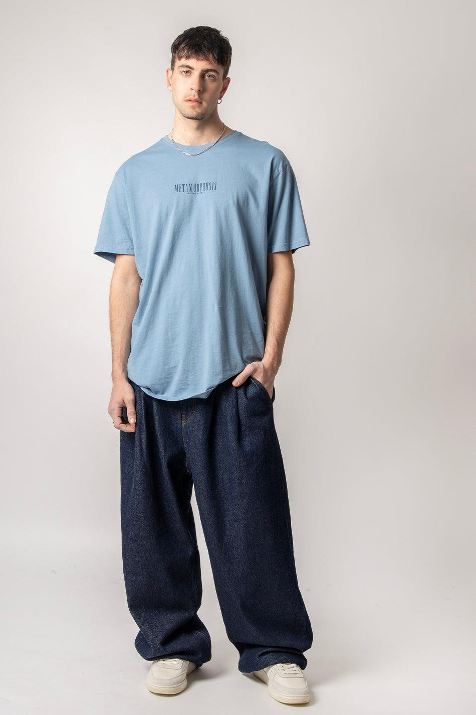 kaotiko Camiseta Washed Metamorphosis Blue Fly Libre de impuestos