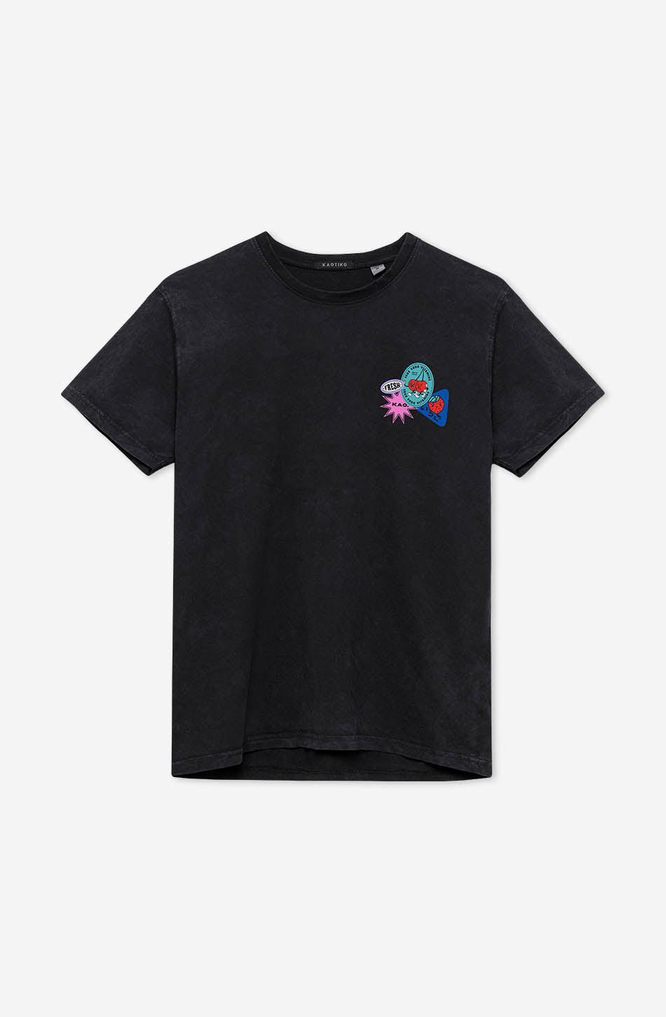 kaotiko Camiseta Washed Fresh Black Oferta exclusiva