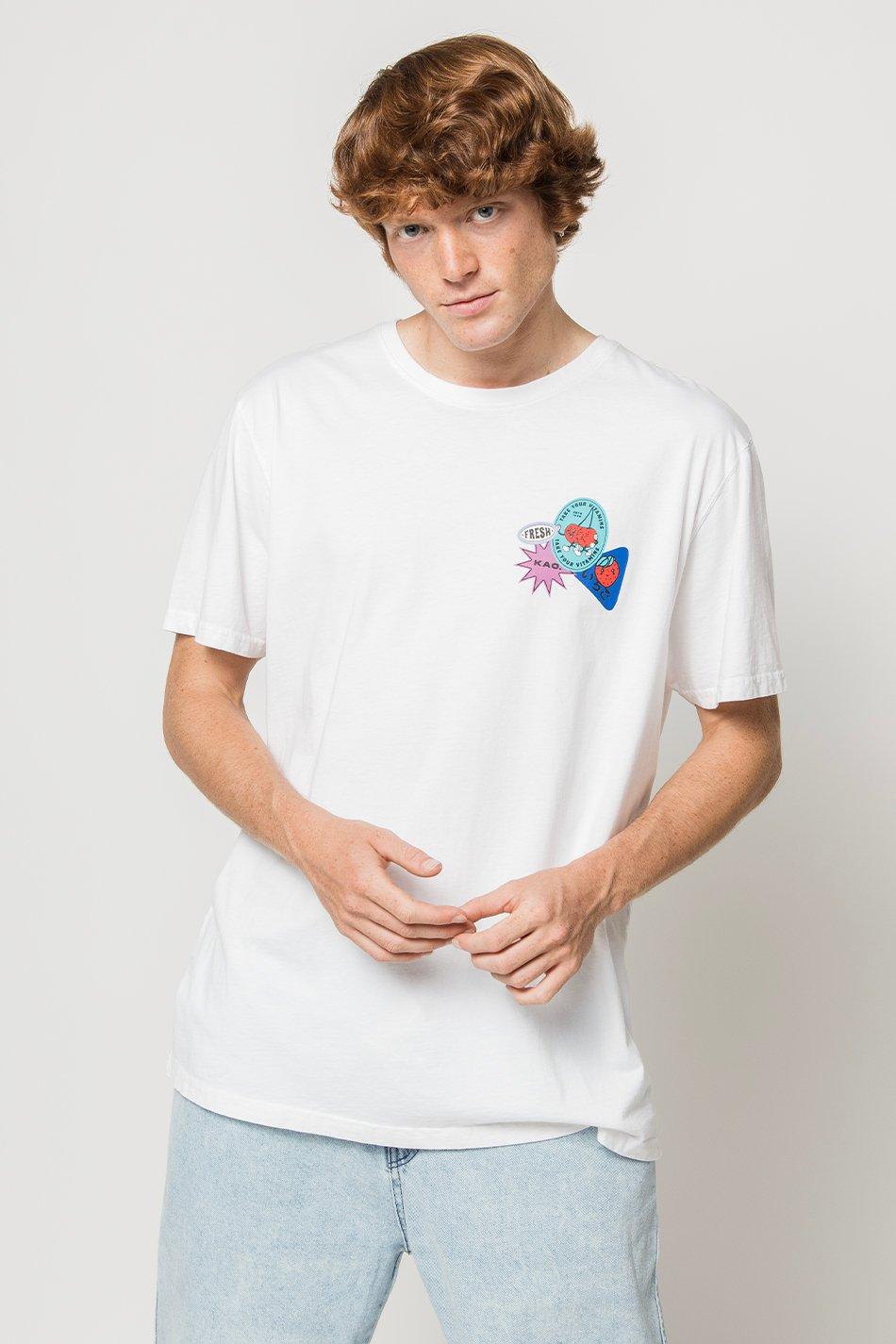 kaotiko Camiseta Washed Fresh White Descuento por venta flash