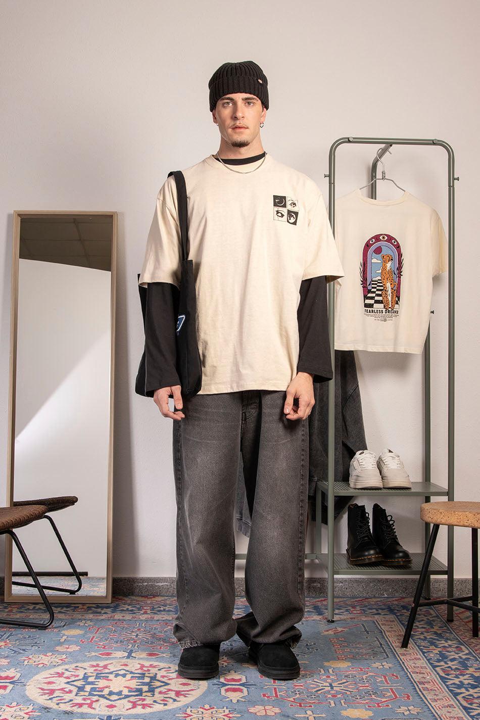 kaotiko Camiseta Phases Eye Stone Rebajas de fin de temporada