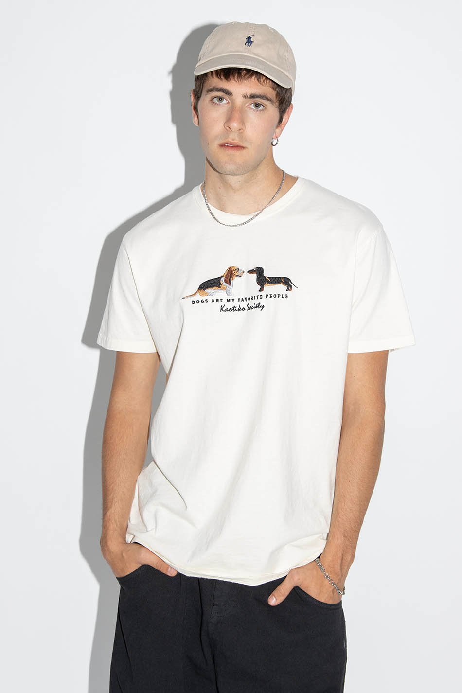kaotiko Camiseta Washed Puppies Ivory Ofertas