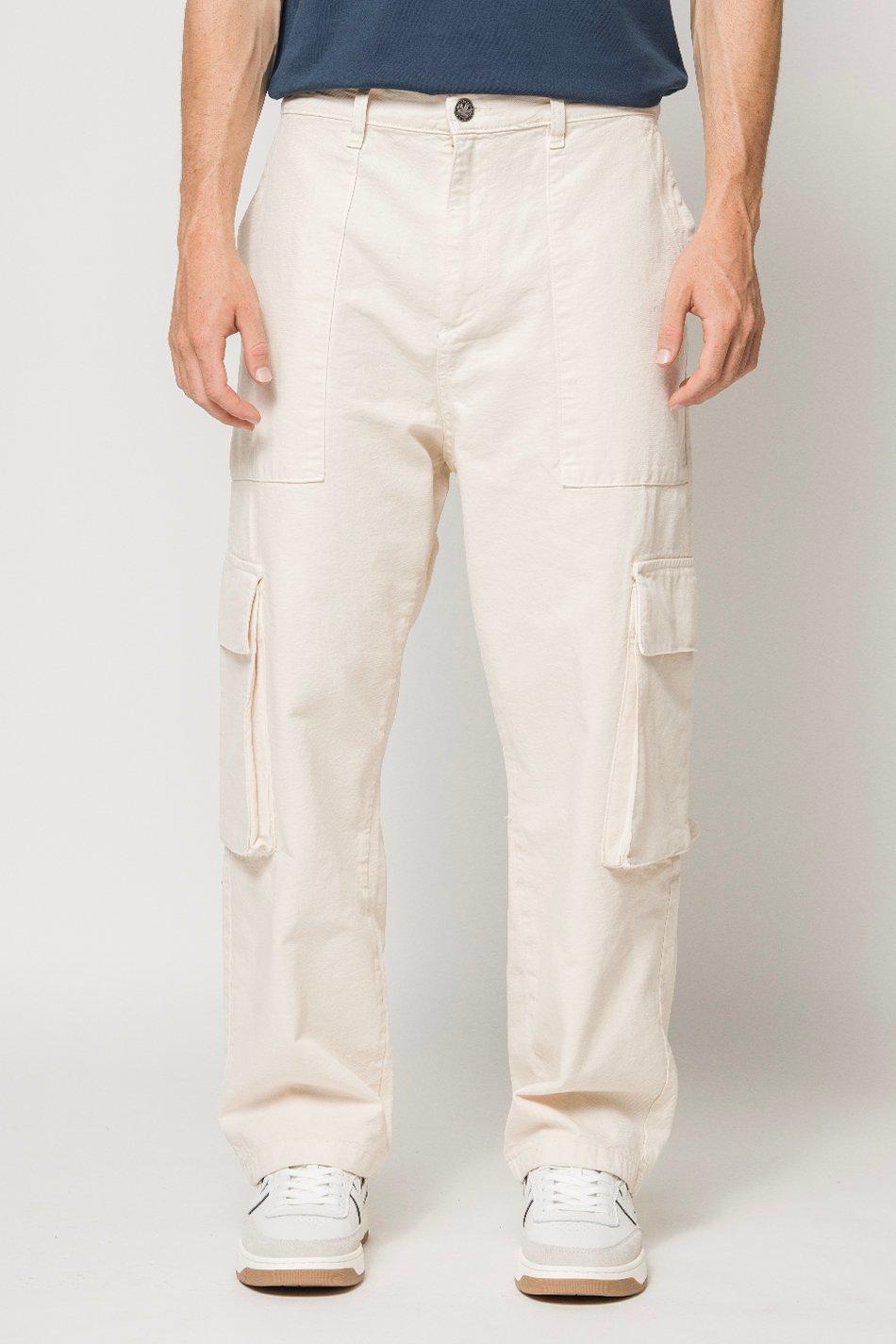 kaotiko Pantalón Cargo Relaxed Canvas Ivory Envío gratis