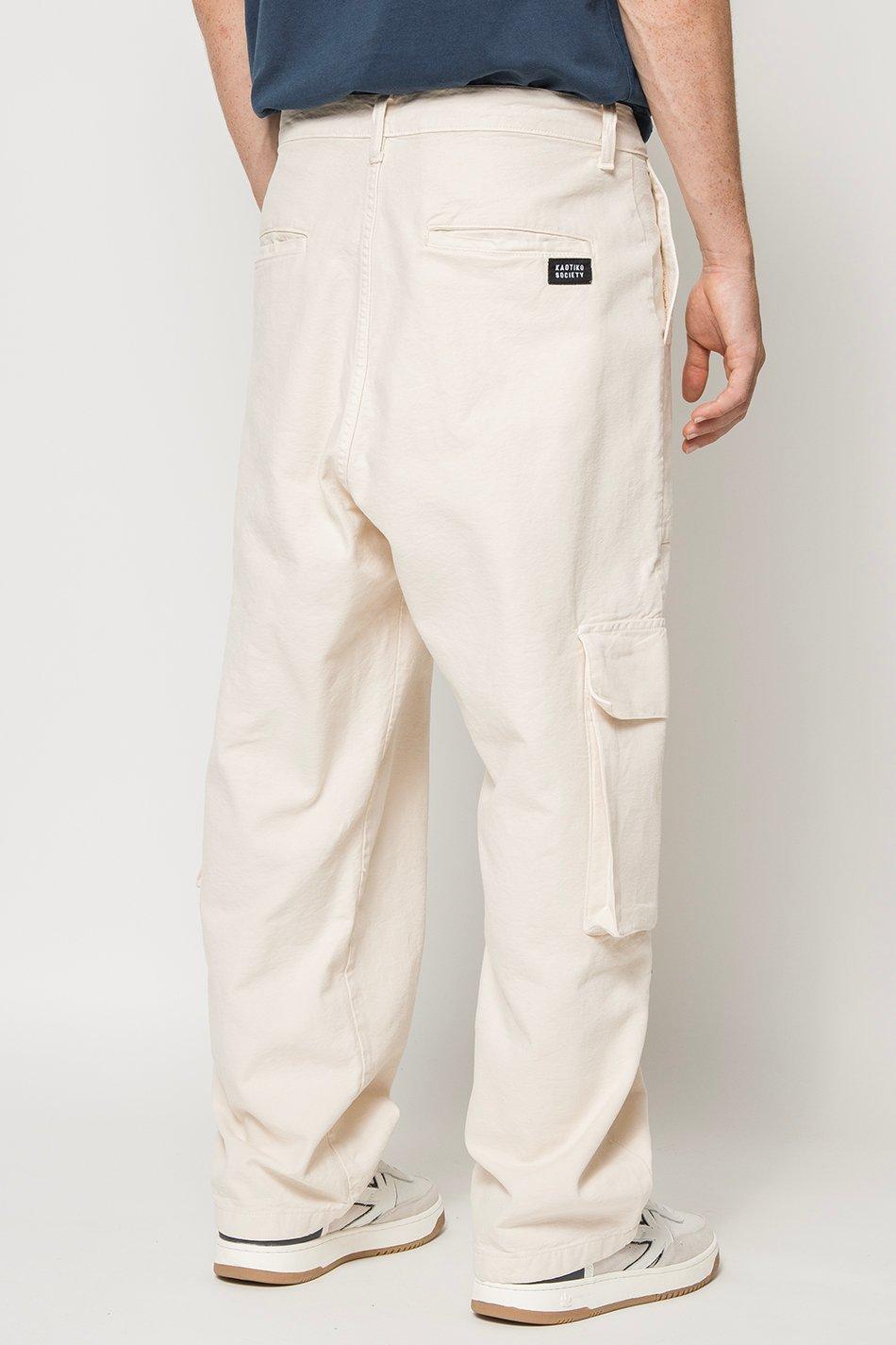 kaotiko Pantalón Cargo Relaxed Canvas Ivory Envío gratis