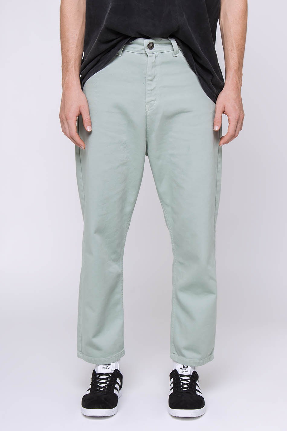kaotiko Pantalón Regular Cropped Denim Green Libre de impuestos