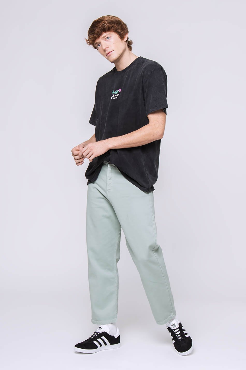 kaotiko Pantalón Regular Cropped Denim Green Libre de impuestos