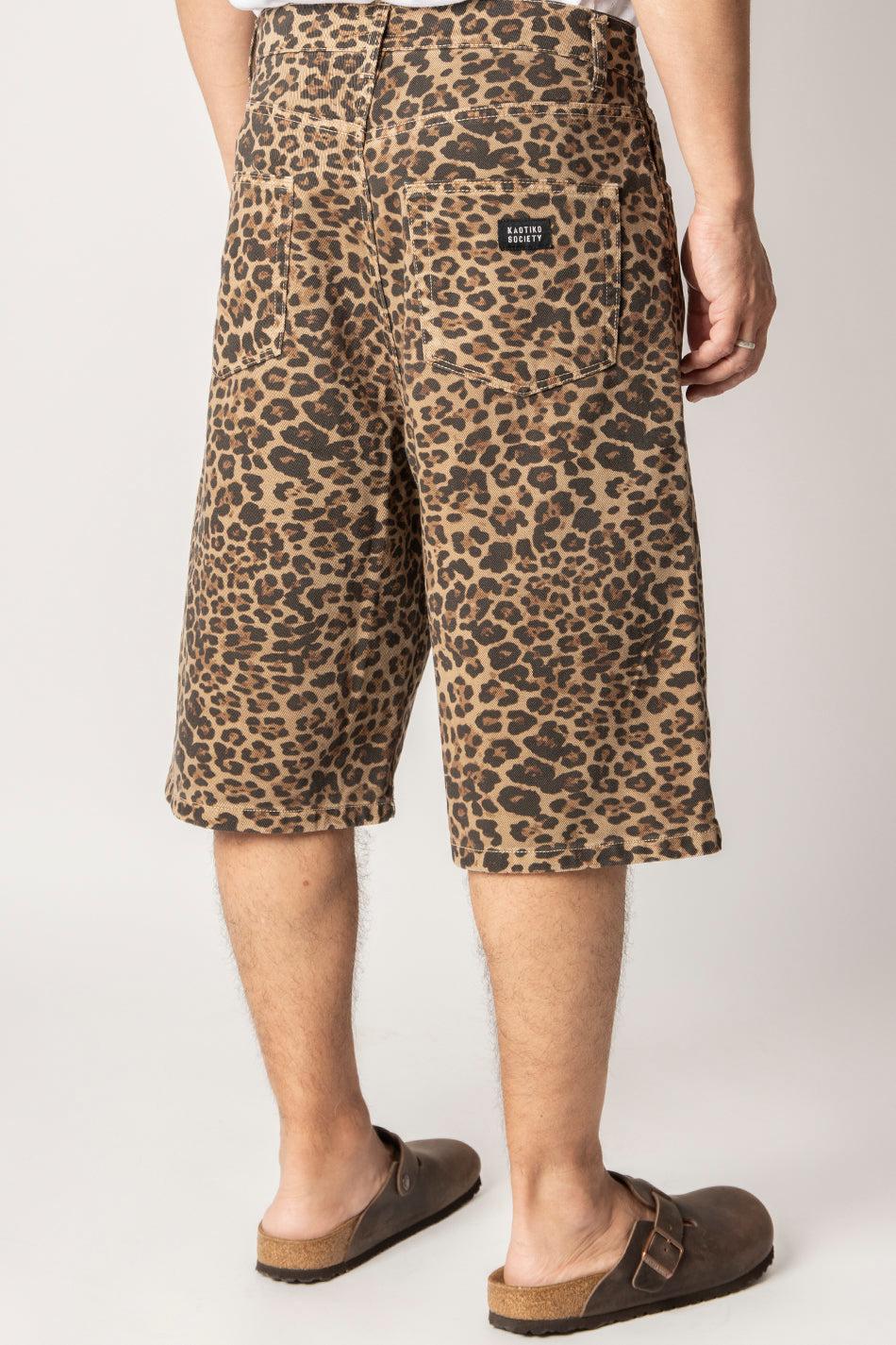 kaotiko Bermuda Loose Leopard Brown Rebajas de fin de temporada