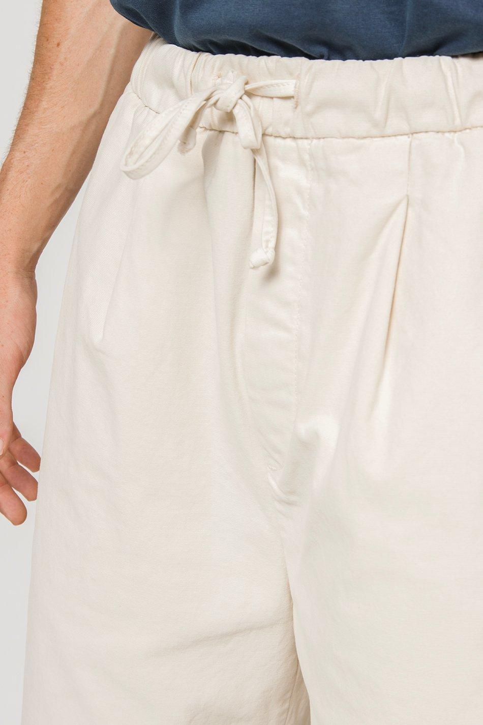 kaotiko Bermuda Relaxed Canvas Pinzas Ivory Devoluciones gratuitas