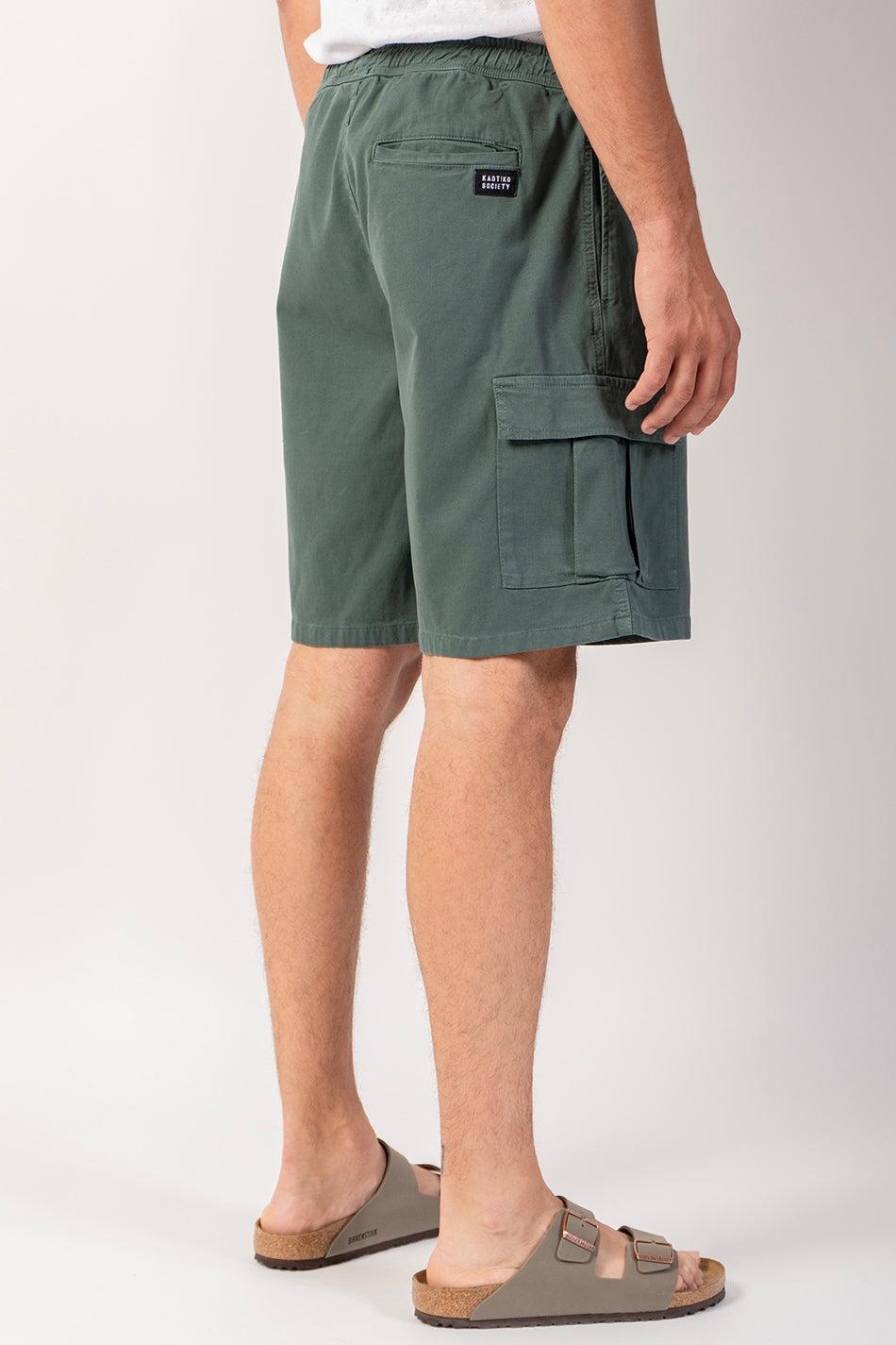 kaotiko Bermuda Cargo Wide Leg Palid Green En línea