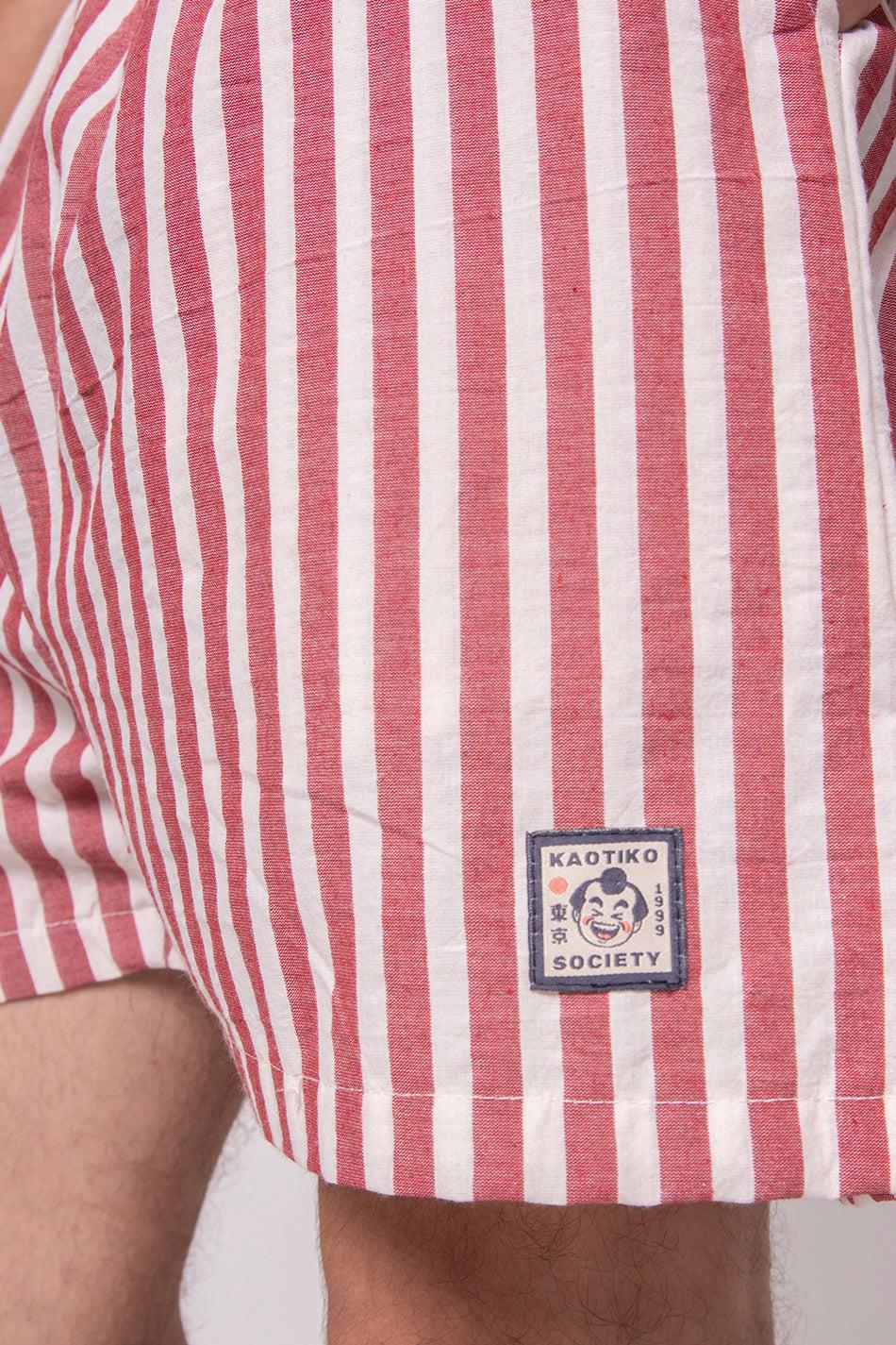 kaotiko Short Red/ Ivory Stripes Sumo Rebajas online
