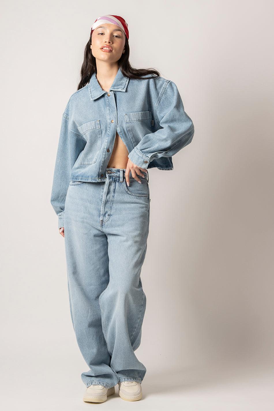 kaotiko Chaqueta Pockets Washed Denim En oferta