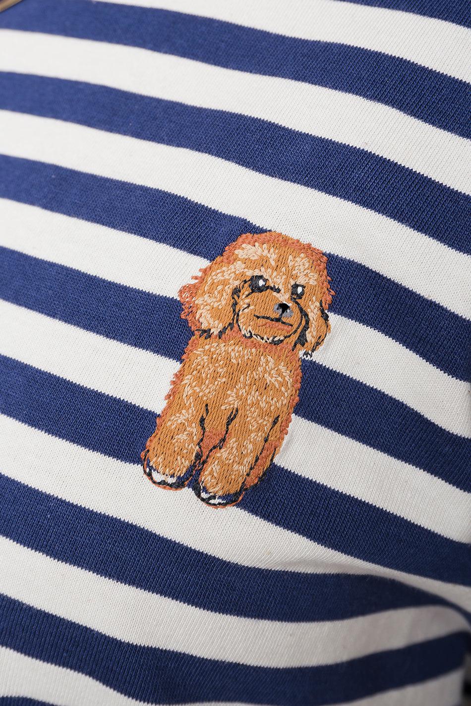 kaotiko Camiseta Stripes Poodle Navy Descuento por venta flash