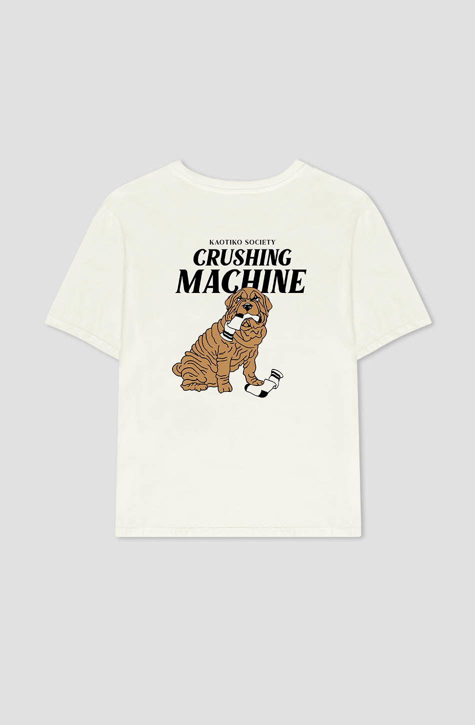 kaotiko Camiseta Washed Crushing Machine Ivory