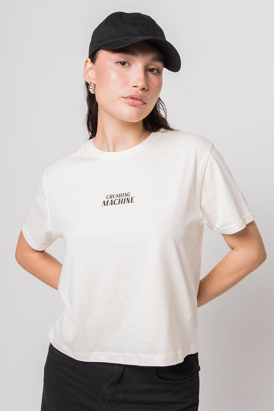 kaotiko Camiseta Washed Crushing Machine Ivory Ofertas de temporada