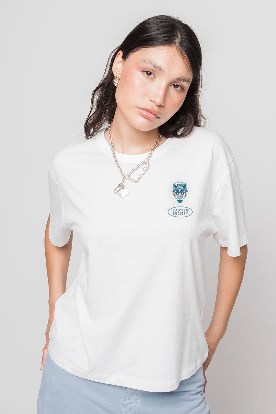 kaotiko Camiseta Washed Cold Drinks White Rebajas de fin de temporada