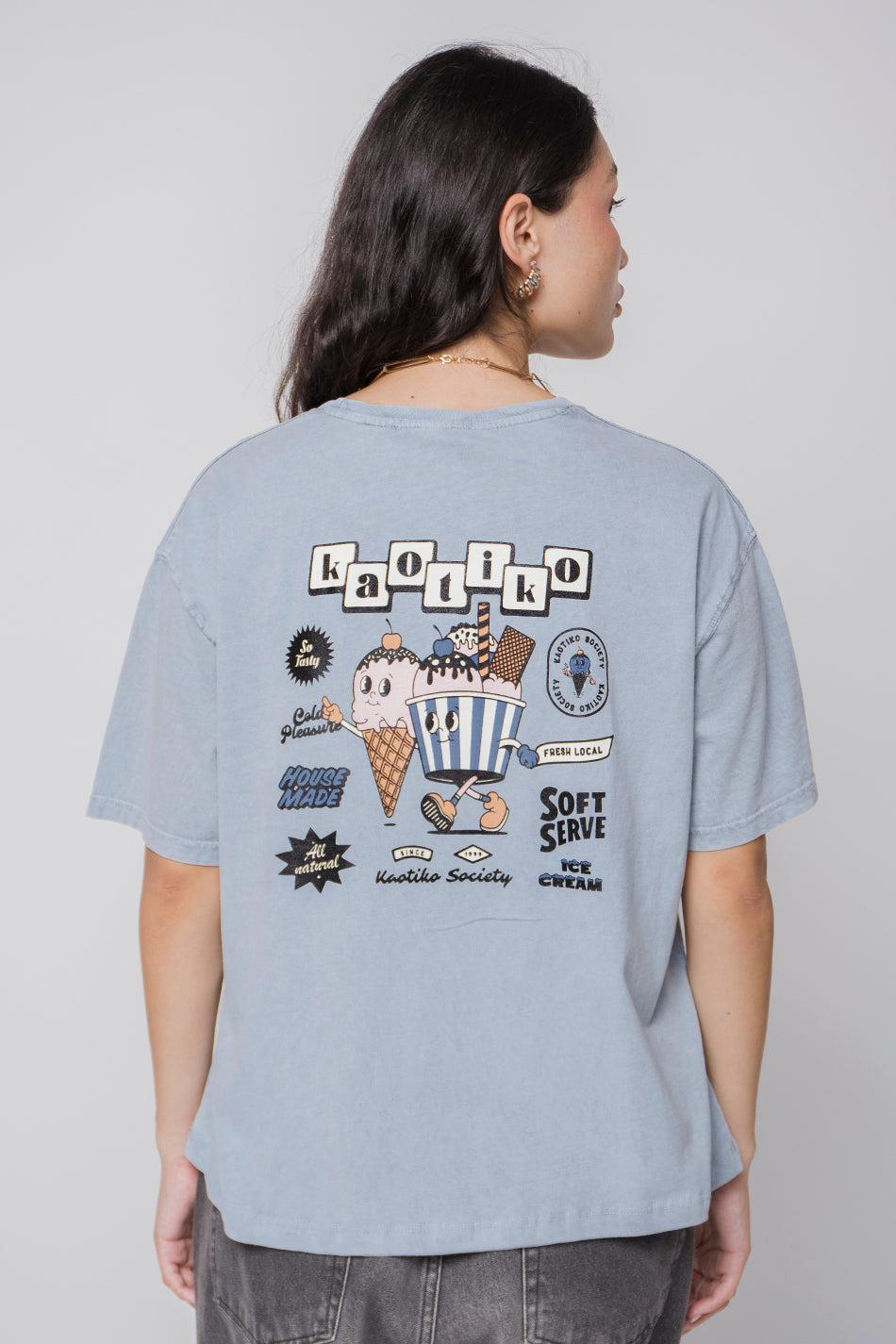 kaotiko Camiseta Washed Ice Cream Steel 2025