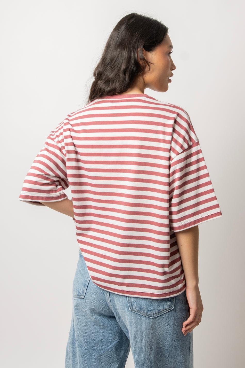 kaotiko Camiseta Burgundy Heart Stripes Outlet