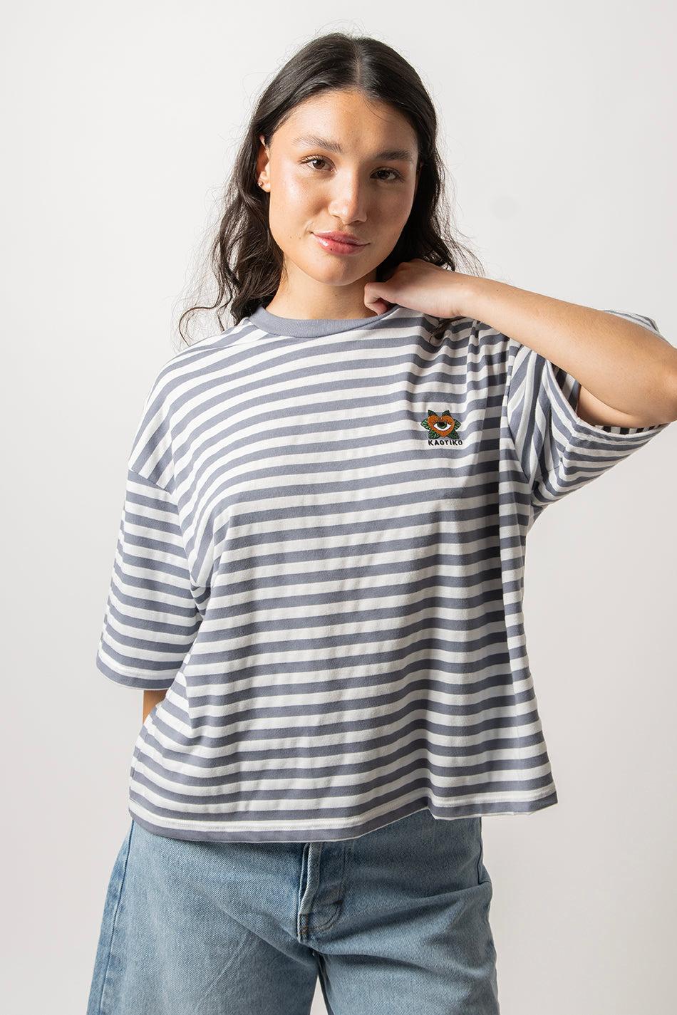 kaotiko Camiseta Violet Heart Stripes Outlet online