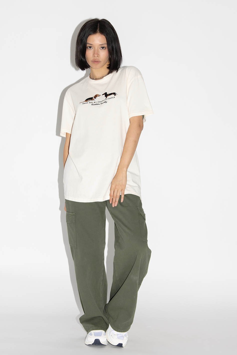 kaotiko Camiseta Washed Puppies Ivory Descuento