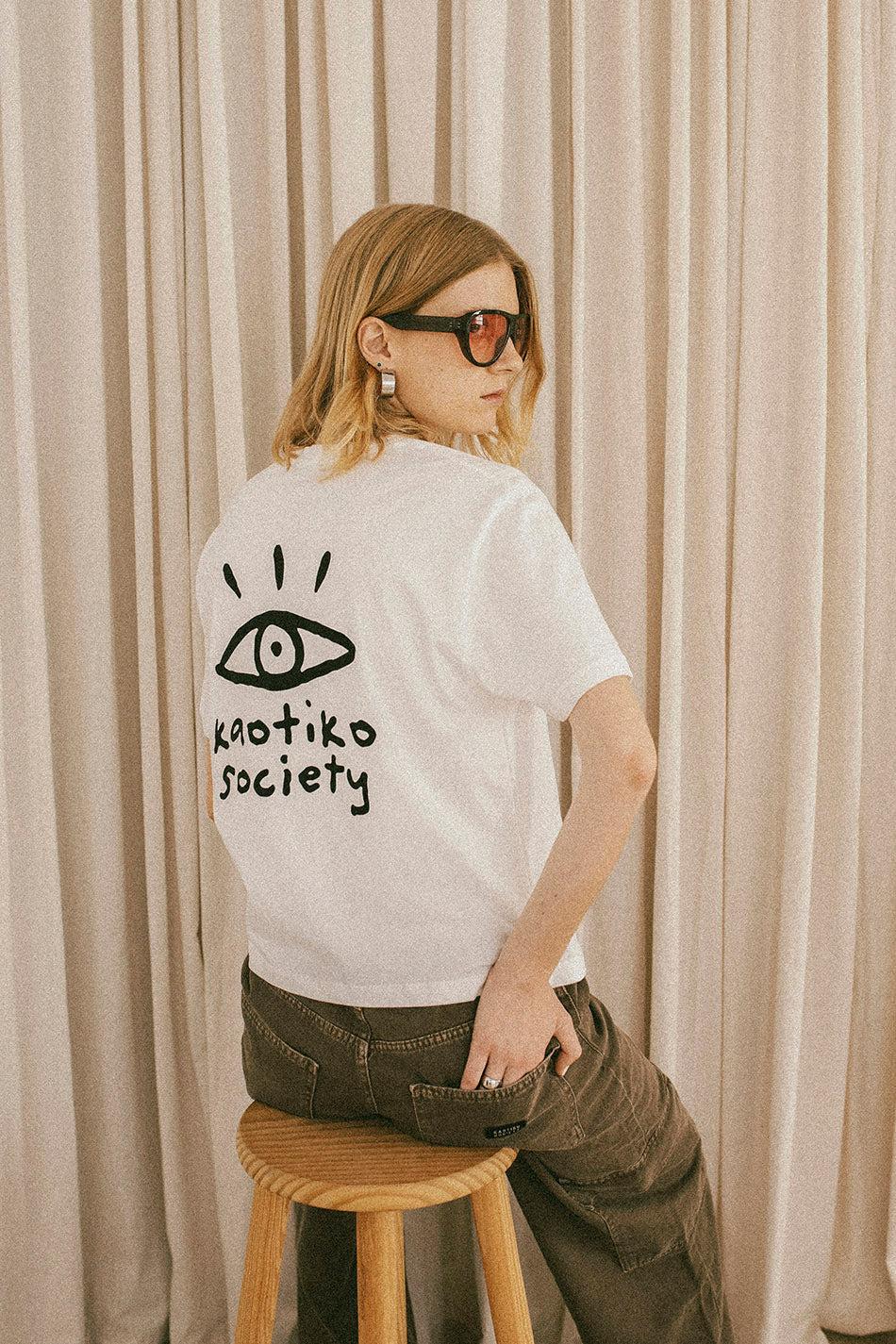 kaotiko Camiseta Washed Boy Eye White Tienda