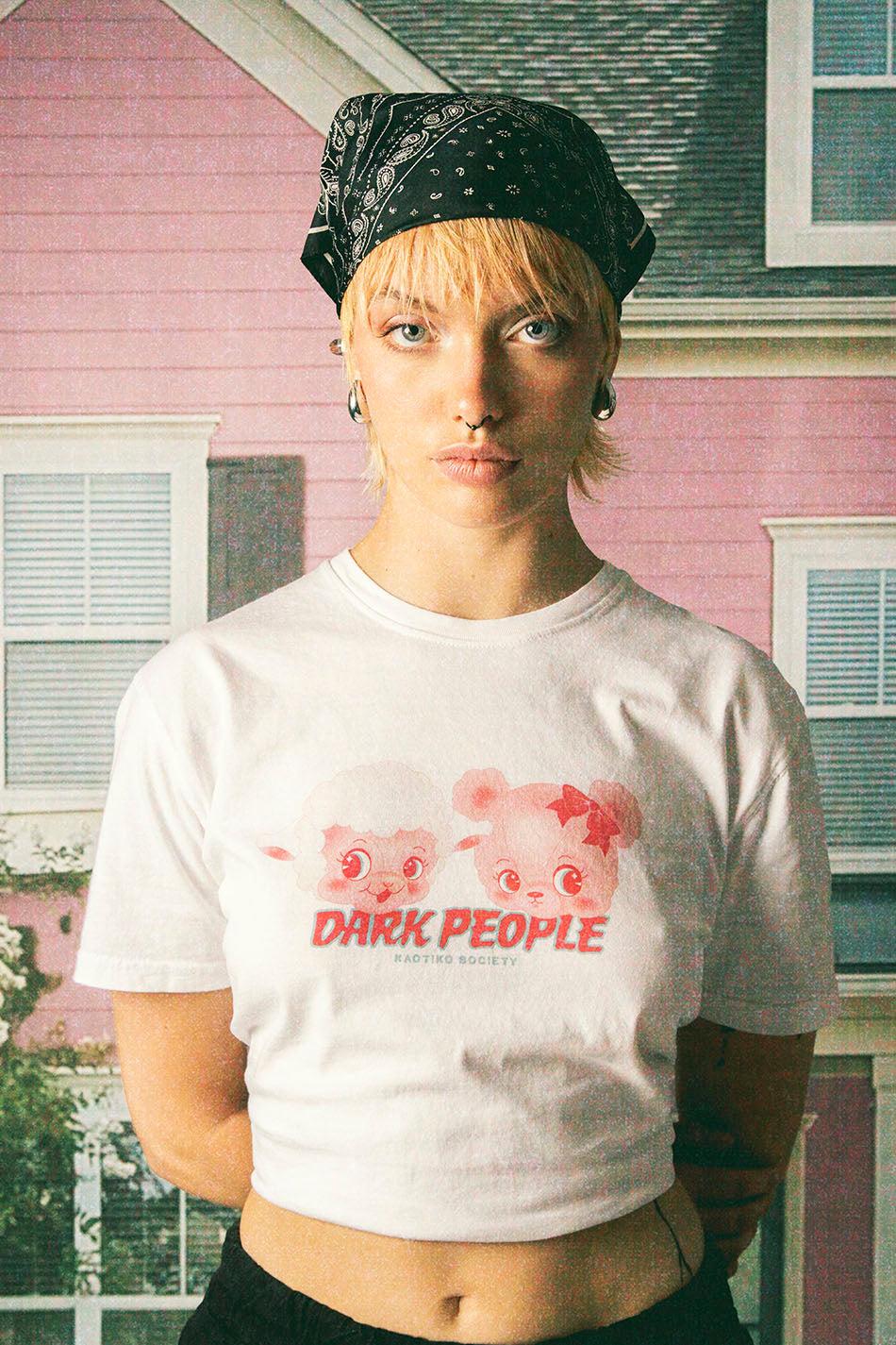 kaotiko Camiseta Washed Dark People White Oferta especial