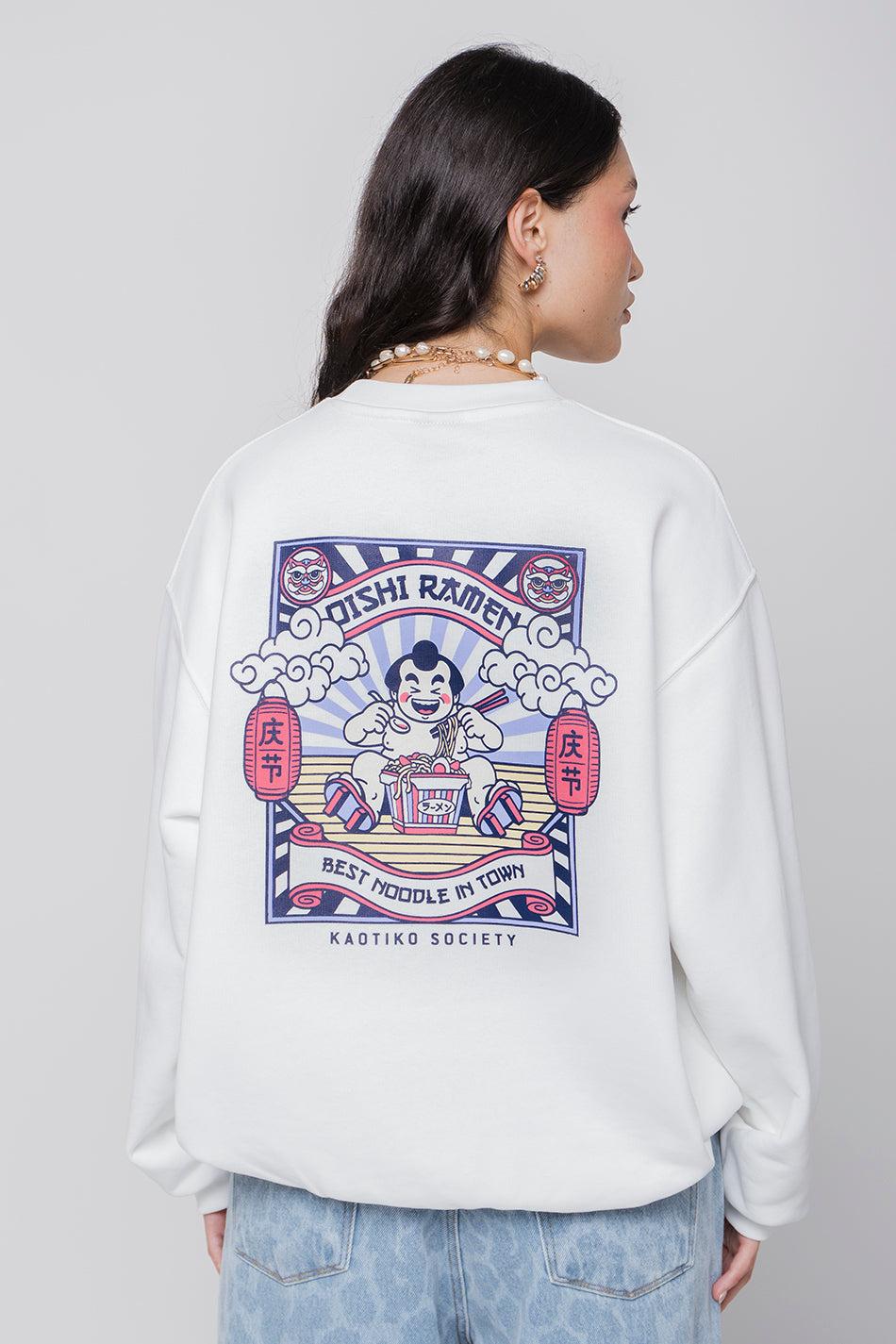 kaotiko Sudadera Organic Cotton Oishi Ramen White Último día