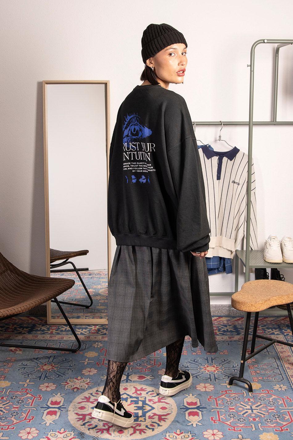 kaotiko Sudadera Washed Eye Trust Your Intuition Black Promoción trimestral