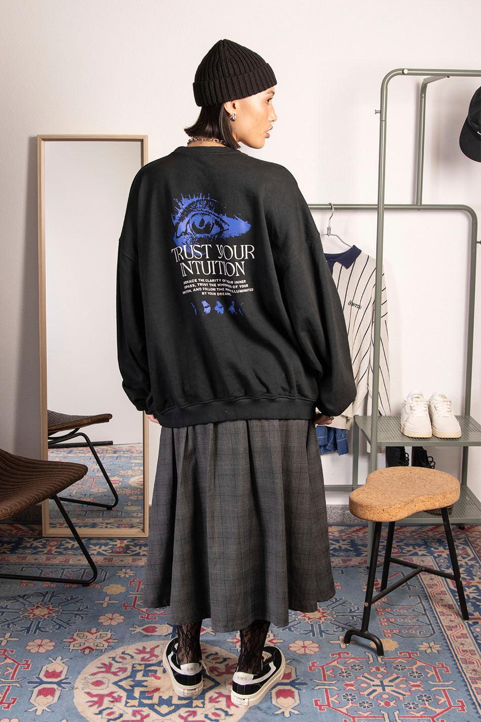 kaotiko Sudadera Washed Eye Trust Your Intuition Black Promoción trimestral