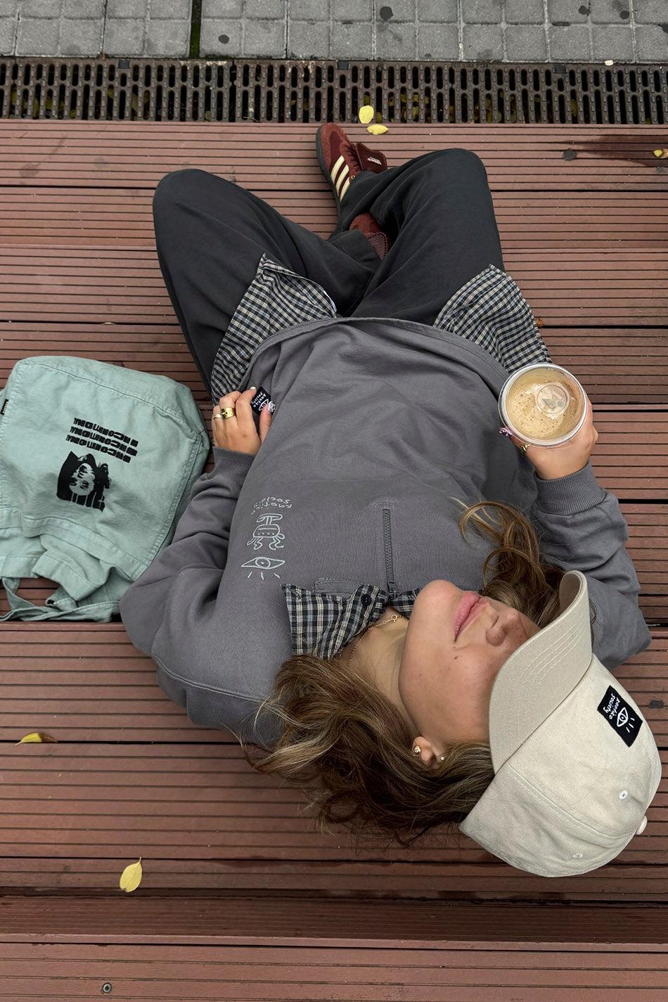 kaotiko Sudadera Washed Zip Boy Urban Threesome Gray Superdescuento