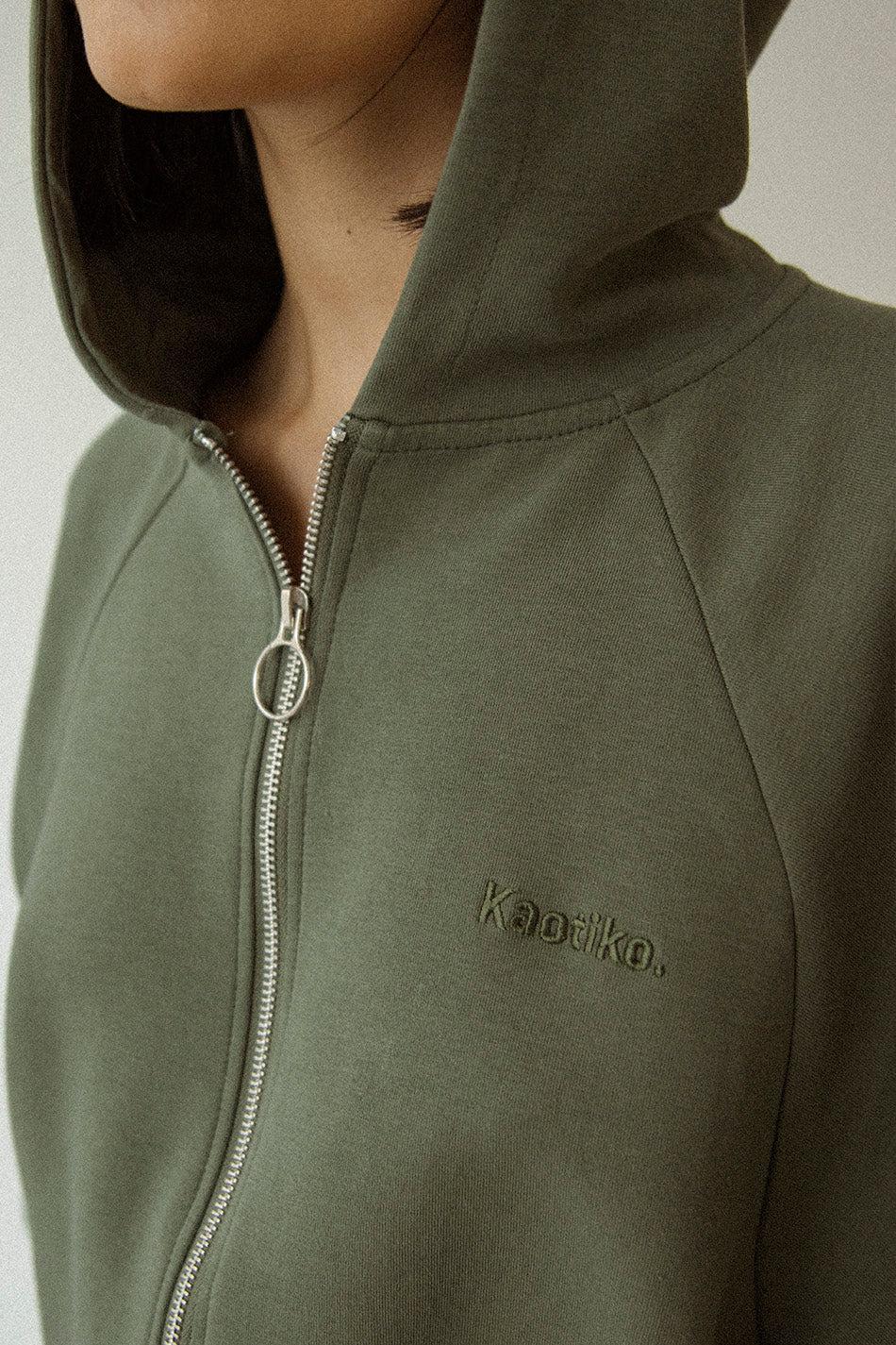 kaotiko Sudadera Zipper Jacket Giulia Interlock Olive Grandes descuentos