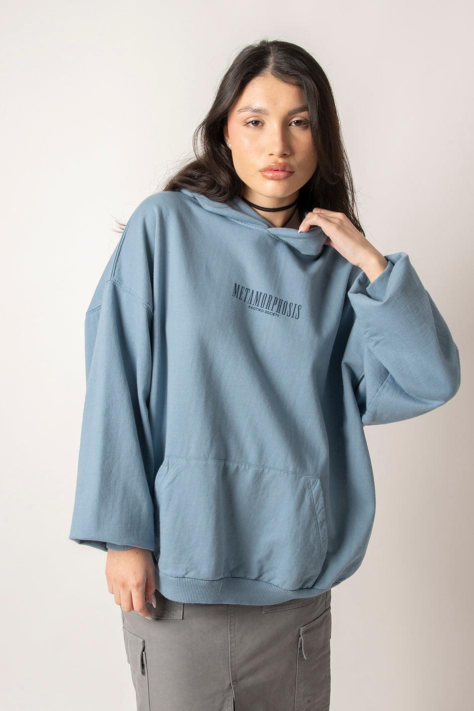 kaotiko Sudadera Washed Metamorphosis Blue Fly En oferta