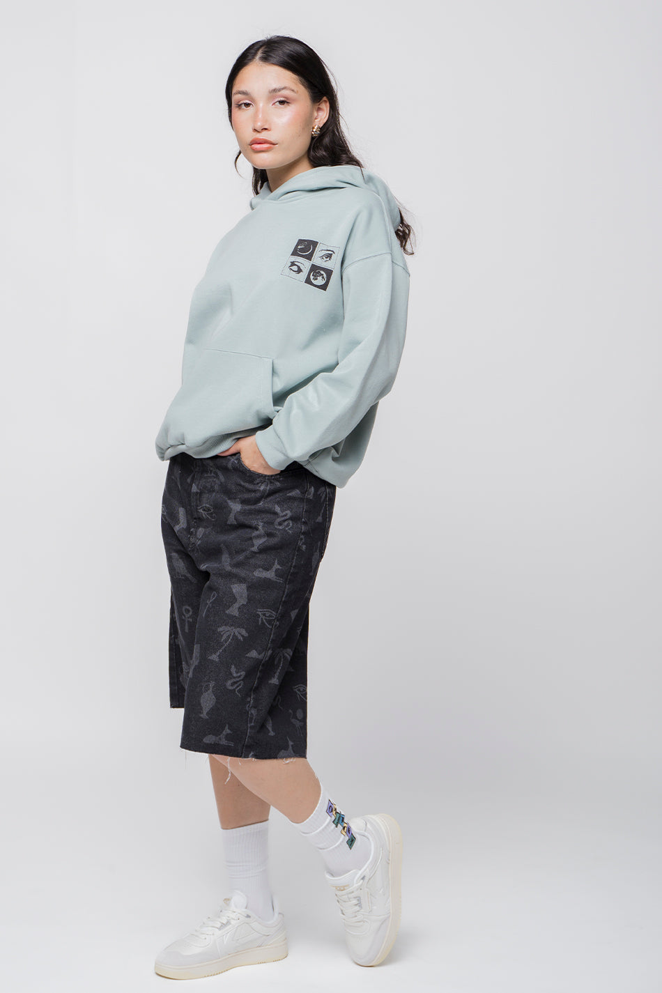 kaotiko Sudadera Washed Phases Eyes Cloud Libre de impuestos