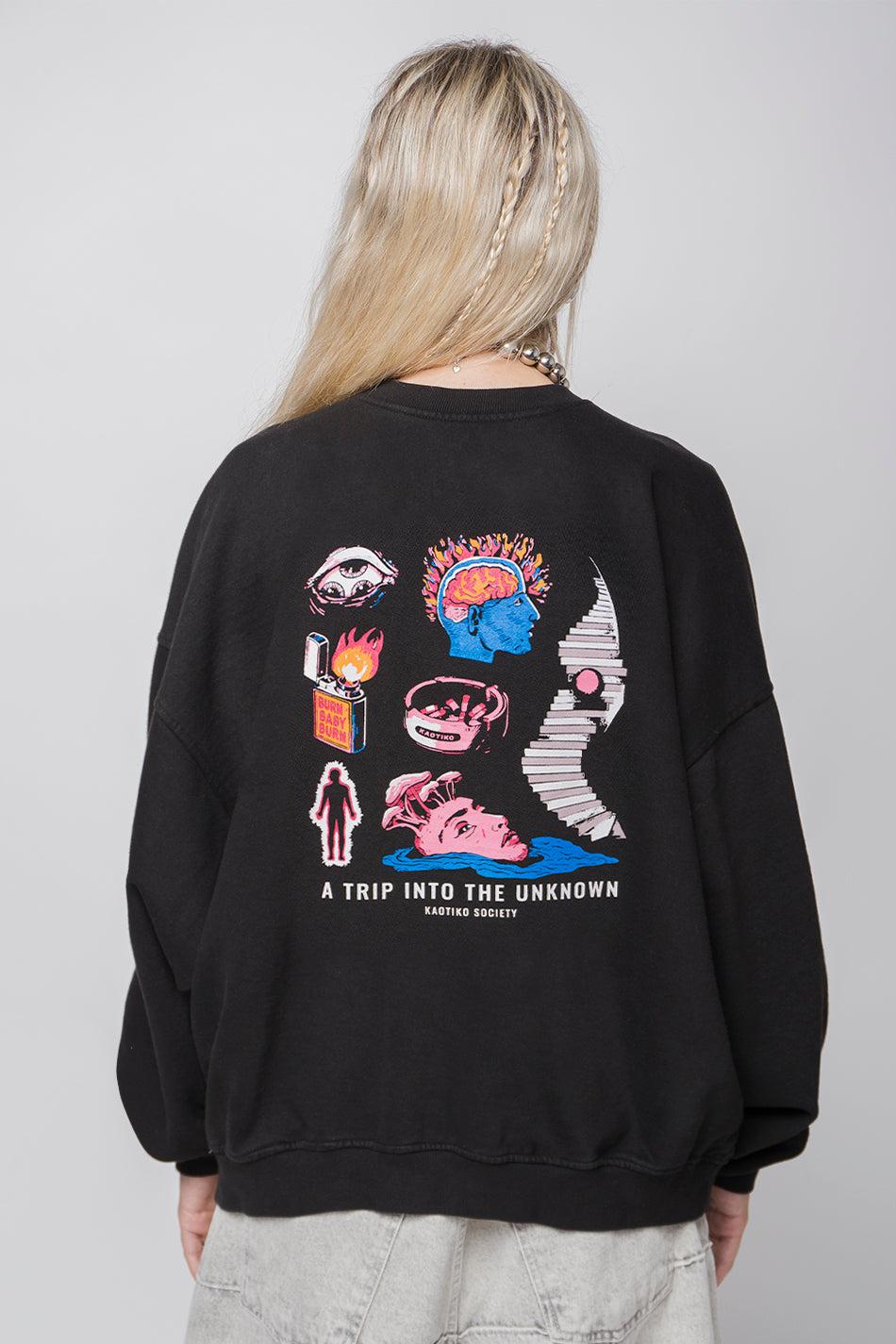 kaotiko Sudadera Washed Unknown Trip Black Precio ultrabajo