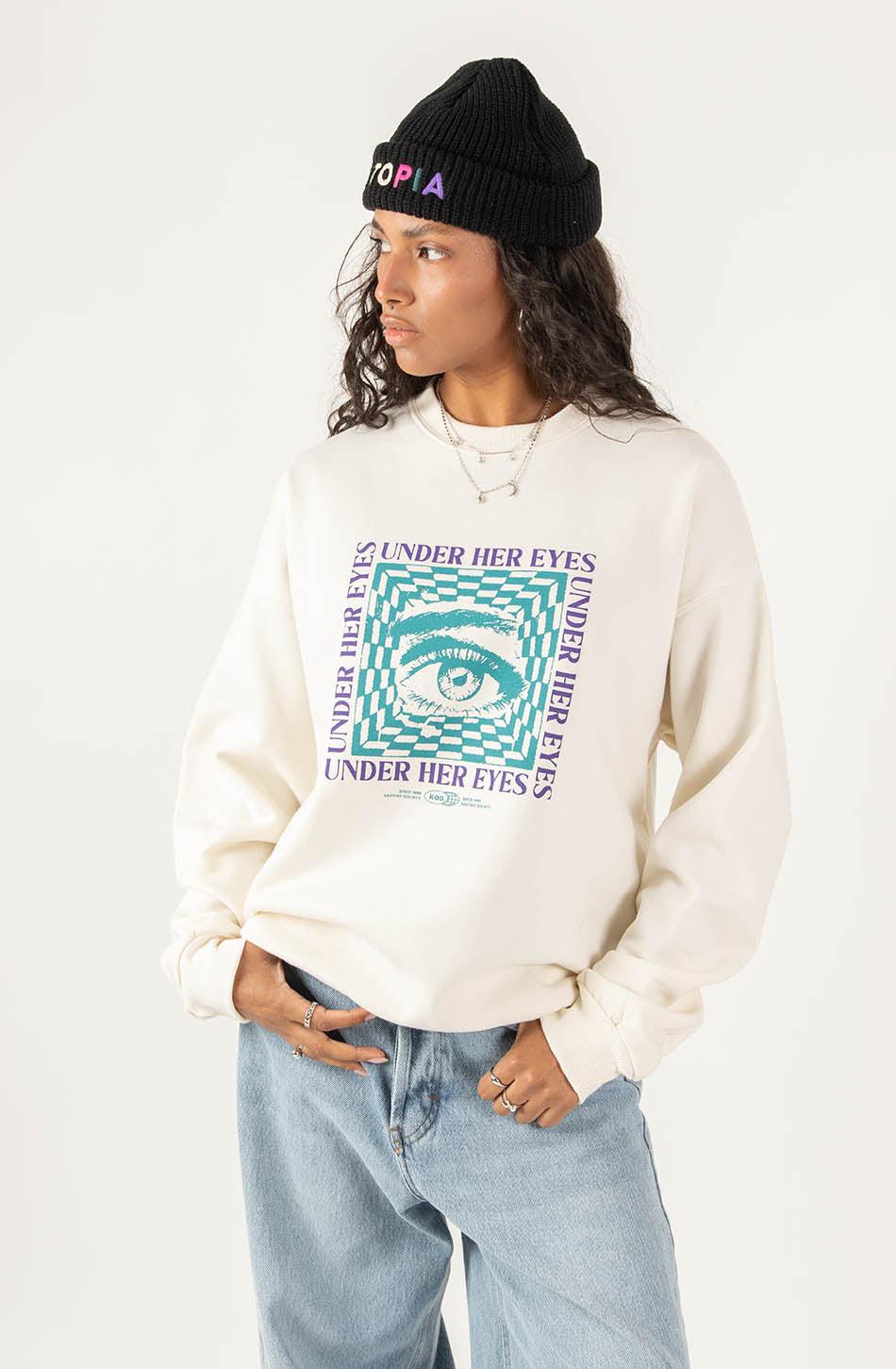 kaotiko Sudadera Under Her Eyes Ivory Outlet
