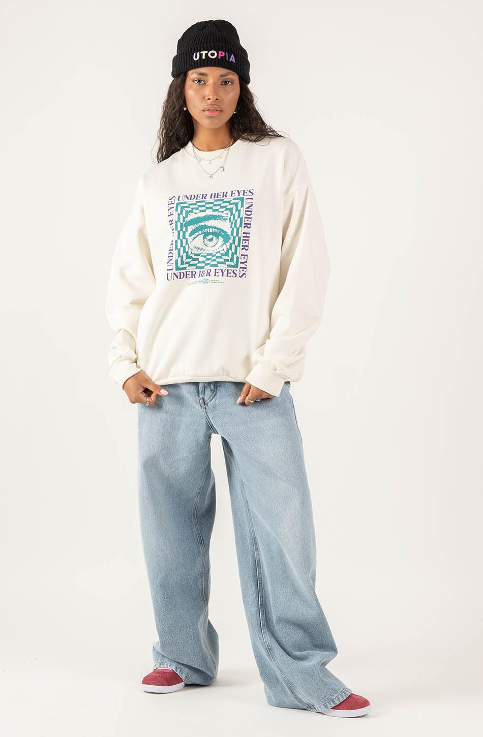 kaotiko Sudadera Under Her Eyes Ivory Outlet
