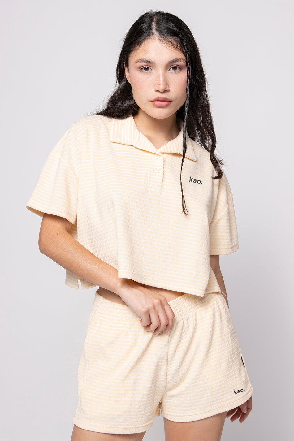 kaotiko Polo Towell Stripe Yellow / White Rebajas top