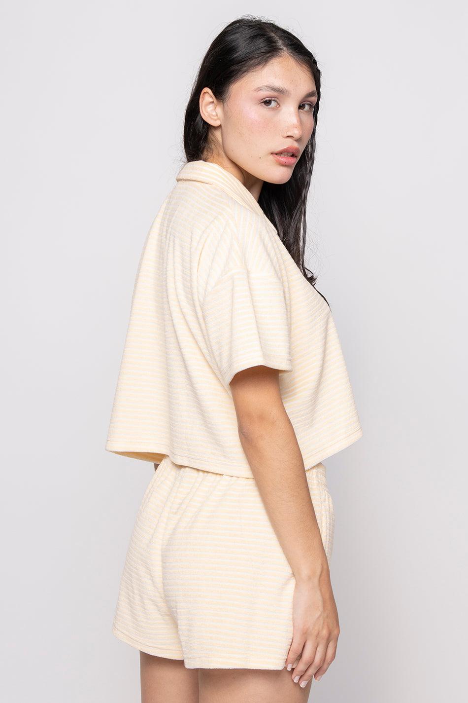 kaotiko Polo Towell Stripe Yellow / White Rebajas top