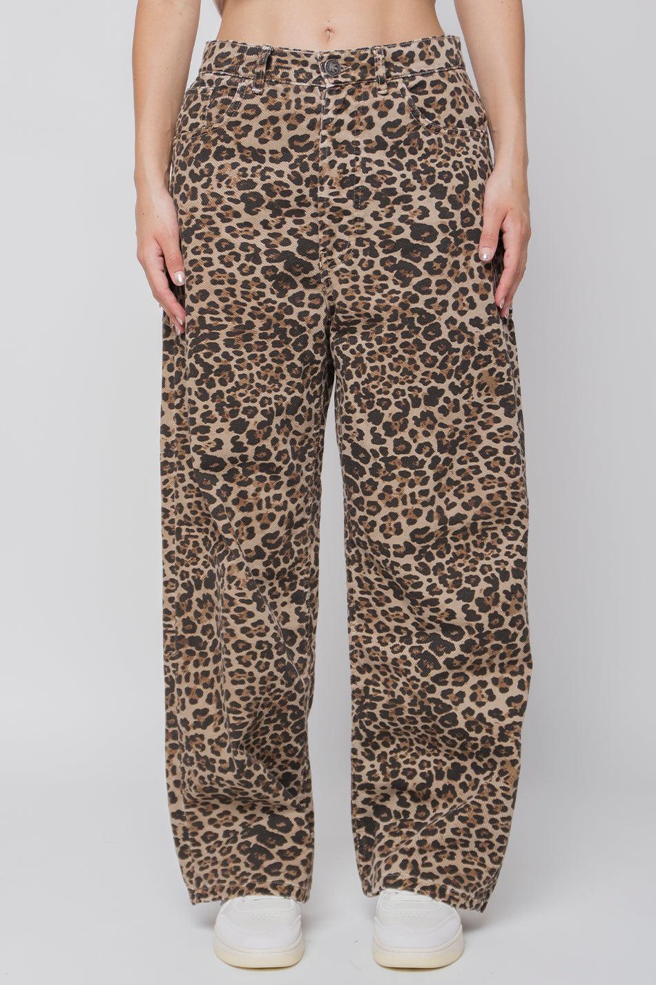 kaotiko Pantalón Loose Leopard Brown Últimos 2 días