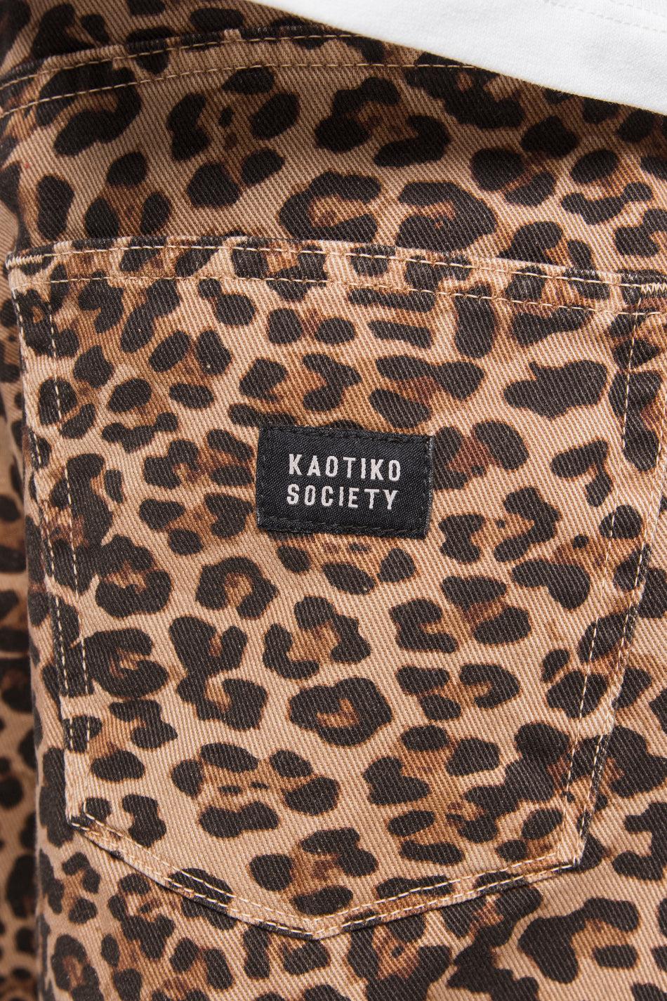 kaotiko Pantalón Loose Leopard Brown Últimos 2 días