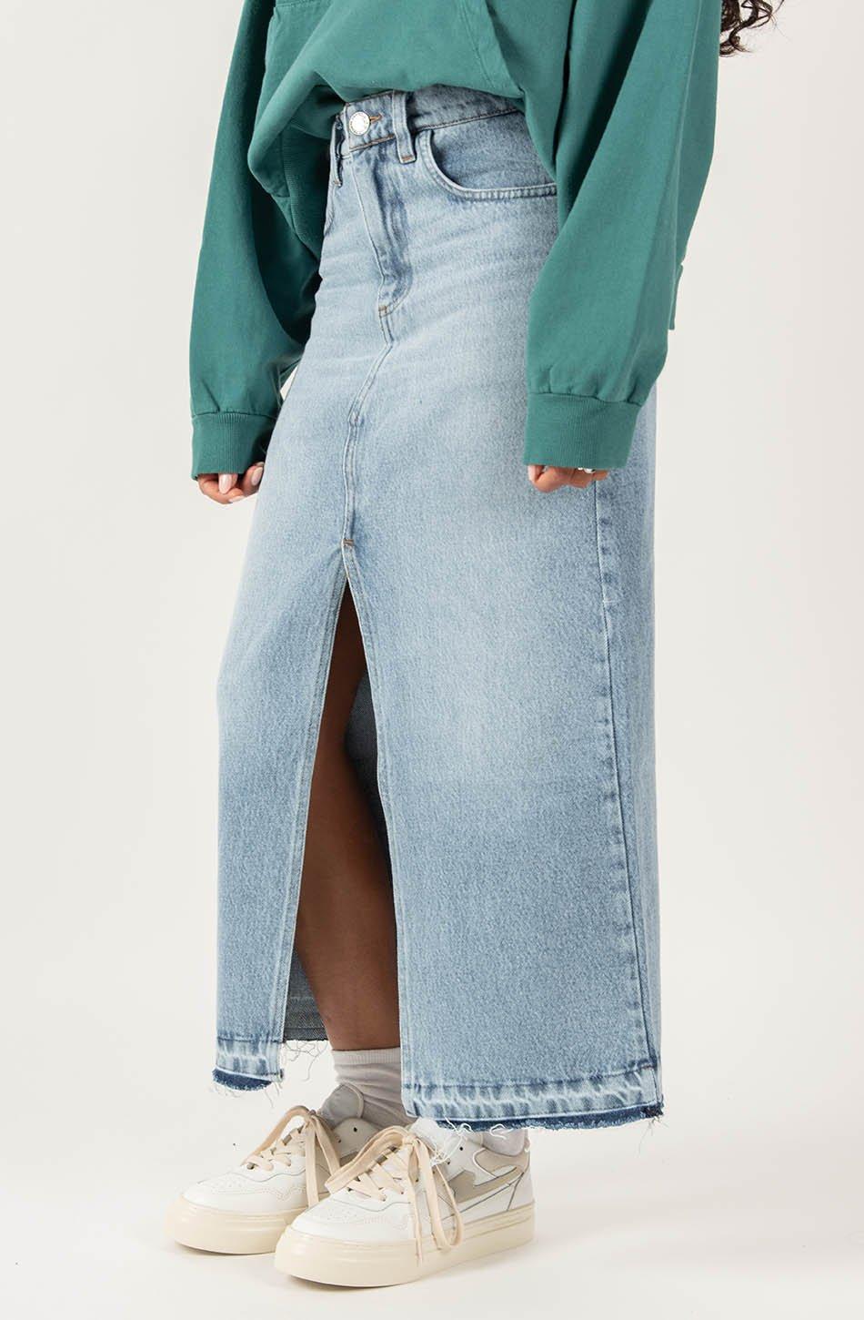 kaotiko Falda Long Denim Rebajas de fin de temporada