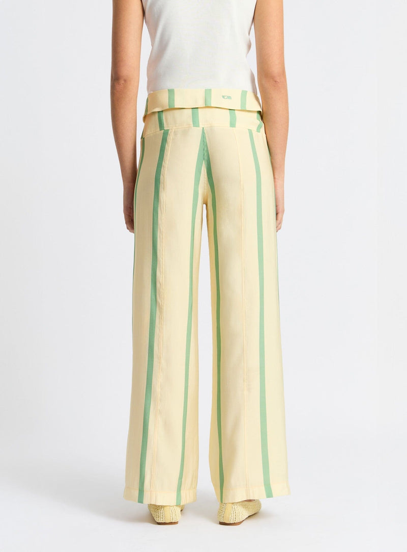 laagam TASHI YELLOW STRIPED FLOW PANTS Promoción por tiempo limitado