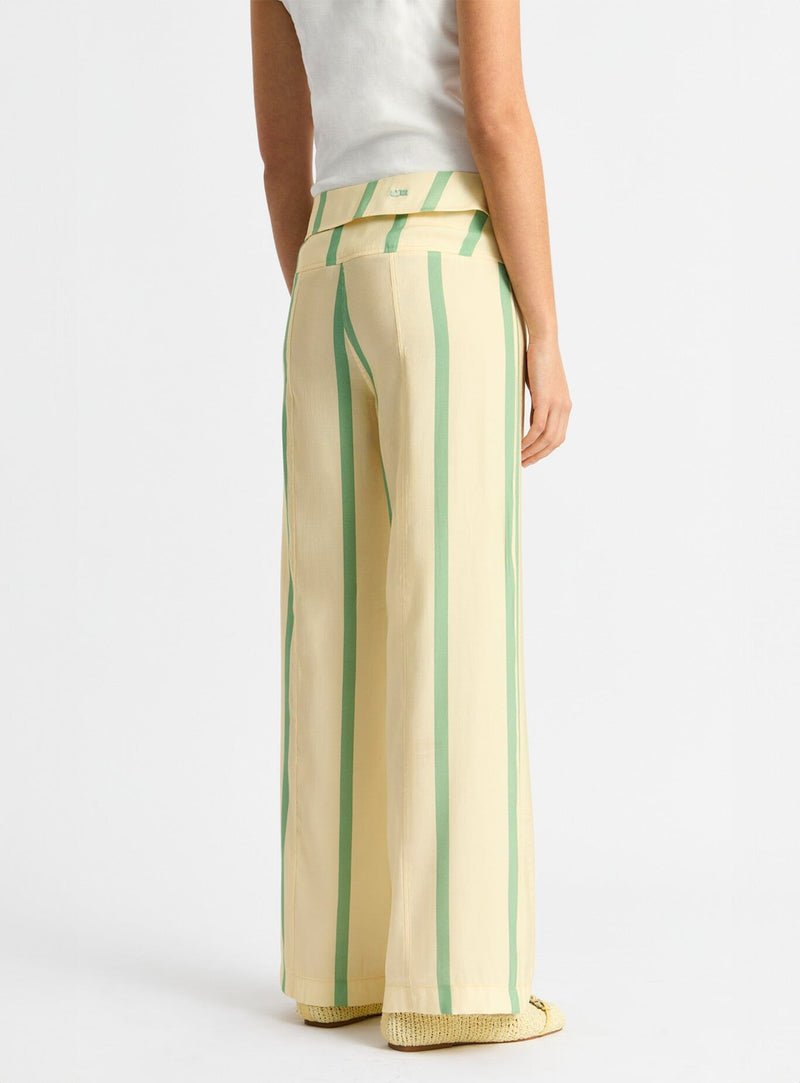 laagam TASHI YELLOW STRIPED FLOW PANTS Promoción por tiempo limitado